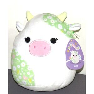 NEW! Squishmallow ADA‎ Easter Cow White Floral 8" 2024 Kelly Toy